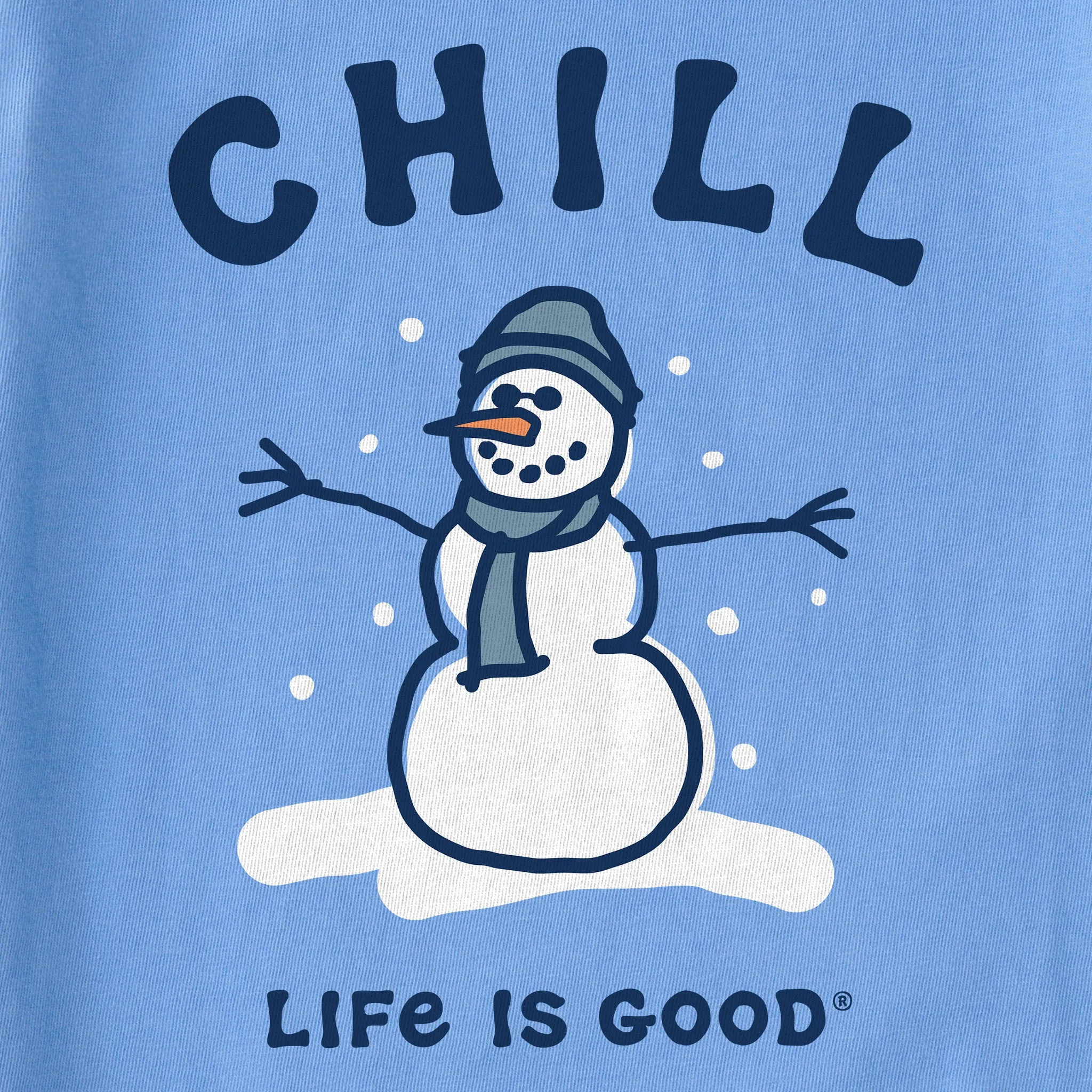 Women's Chill Snowman Long Sleeve Crusher Vee Life is Good