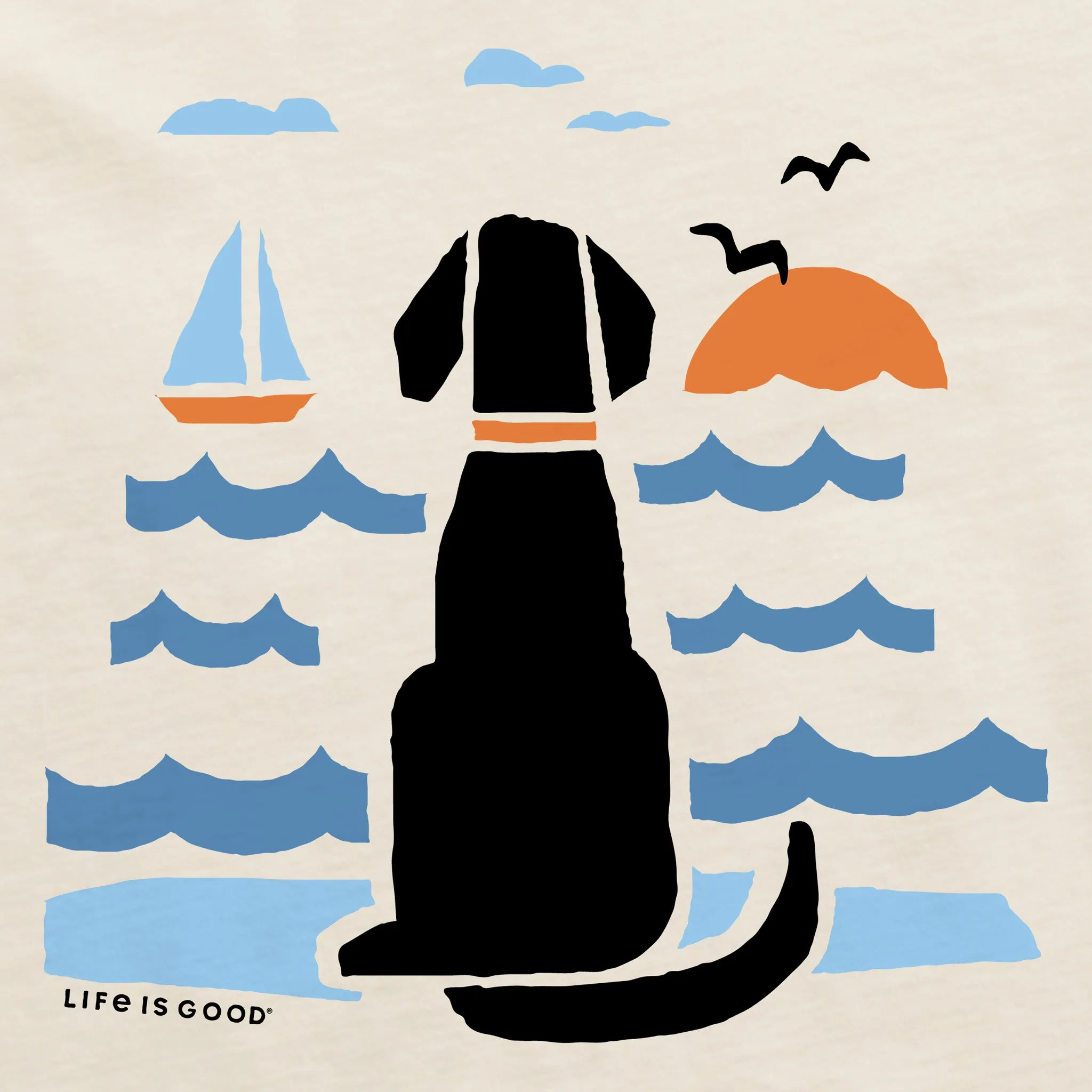 Women's Chillin' Dog @ the Beach Short Sleeve Crusher Boxy Tee Life is Good
