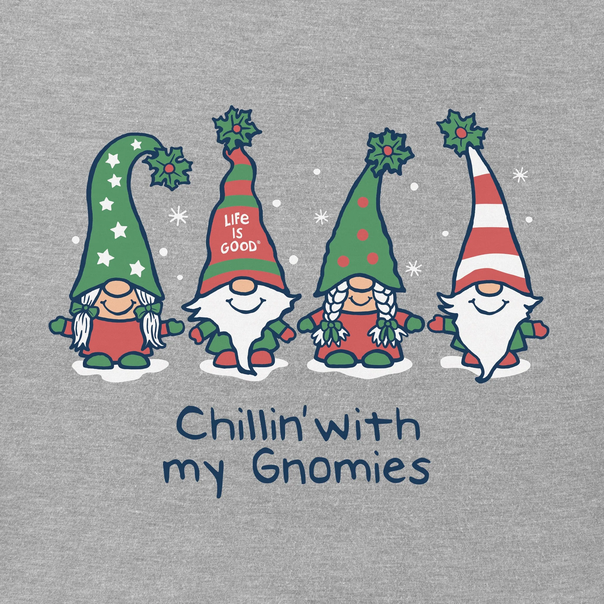 Women's Chillin' with my Gnomies Fam Long Sleeve Crusher Vee Life is Good