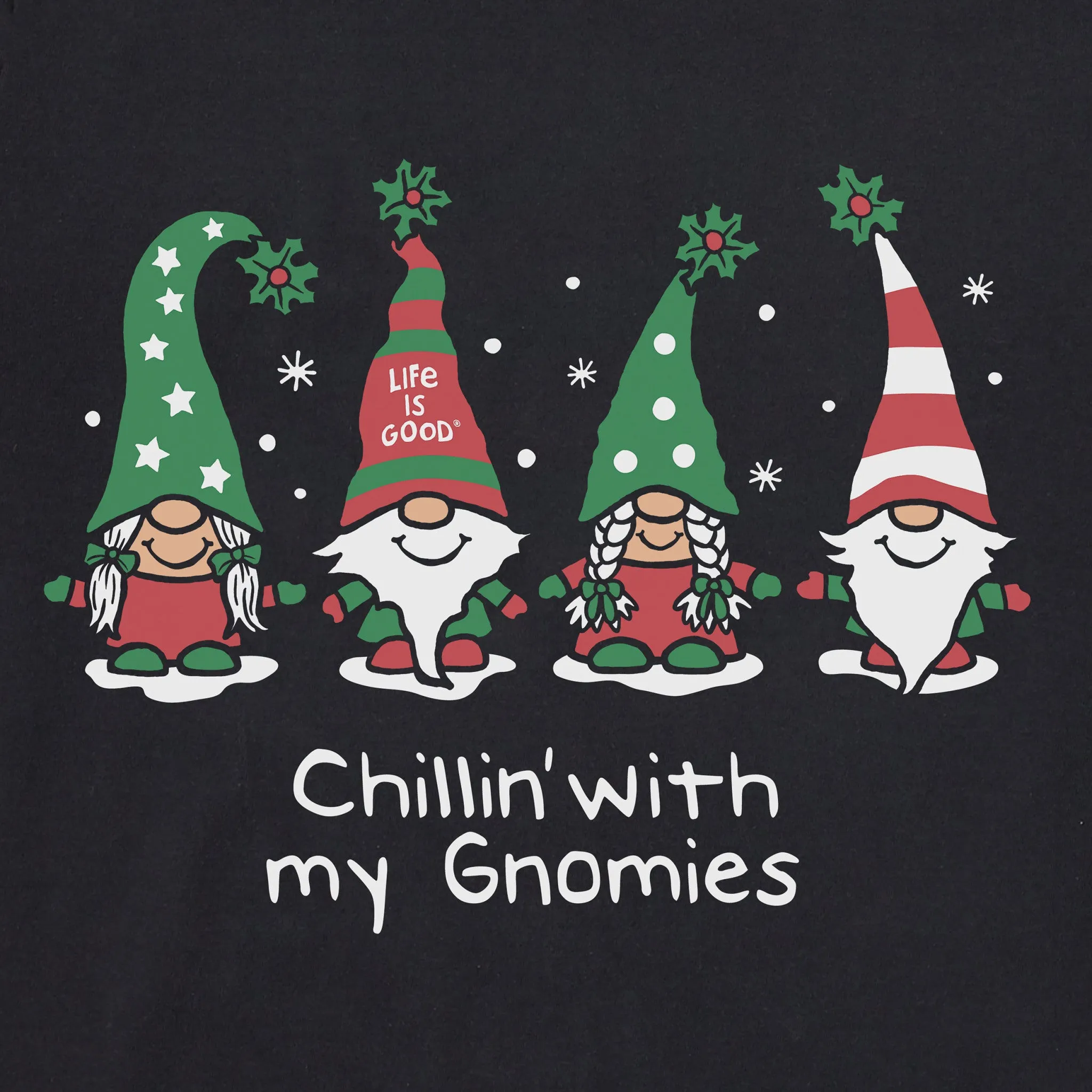 Women's Chillin' with my Gnomies Fam Short Sleeve Crusher-LITE Vee Life is Good