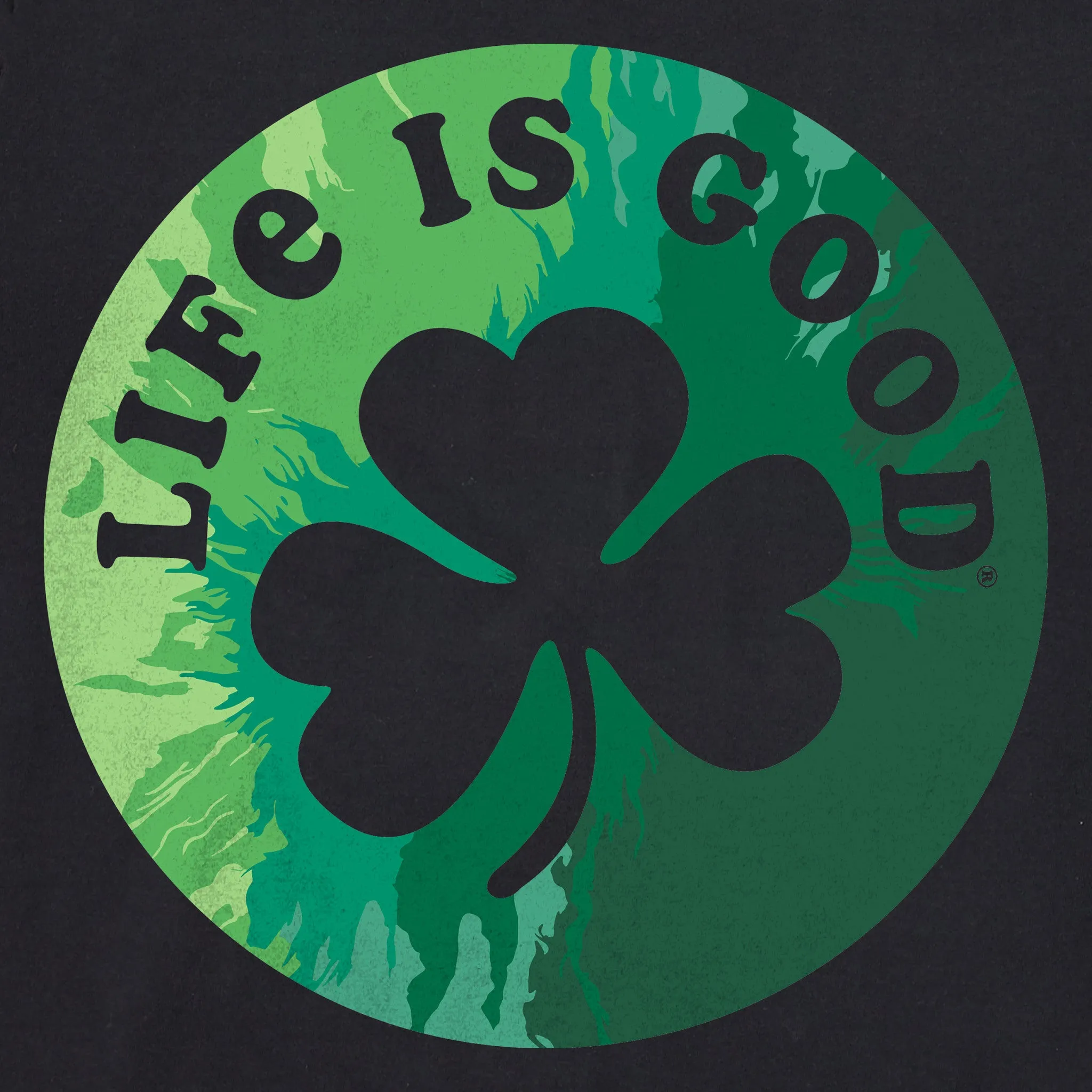Women's Circle Clover Tie Dye Short Sleeve Tee Life is Good