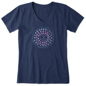 Women's Circle of Circles Short Sleeve Crusher Vee Life is Good