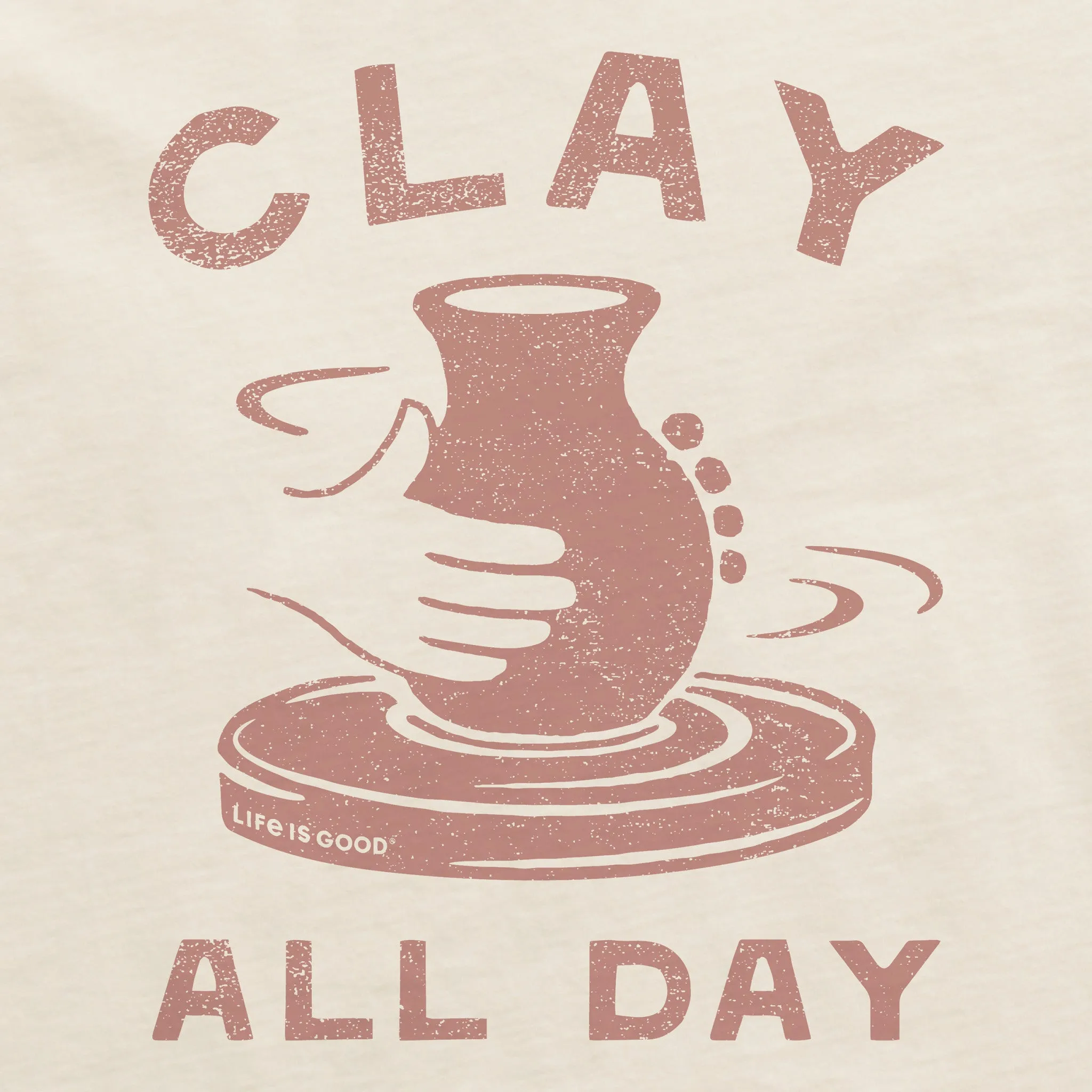 Women's Clay All Day Pottery Short Sleeve Crusher Tee Life is Good