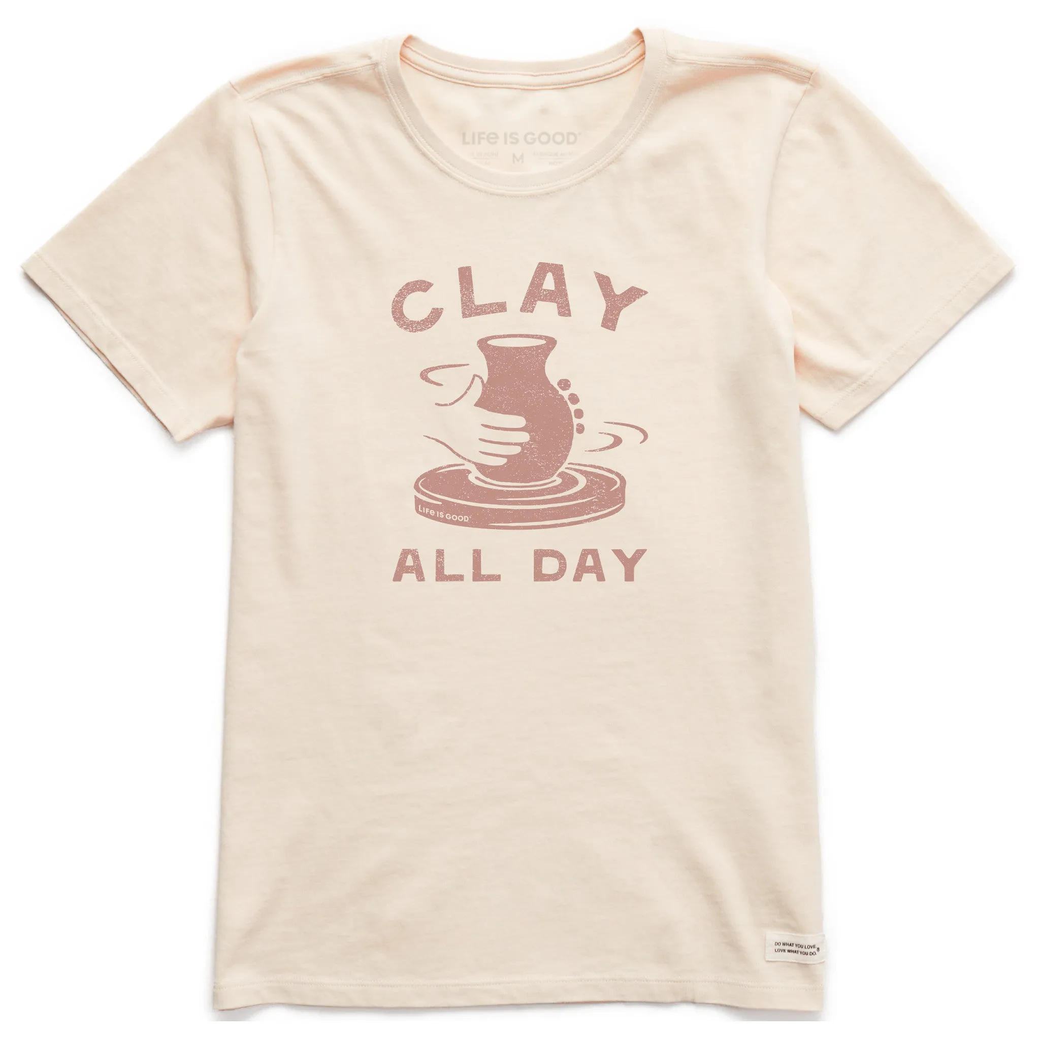 Women's Clay All Day Pottery Short Sleeve Crusher Tee Life is Good