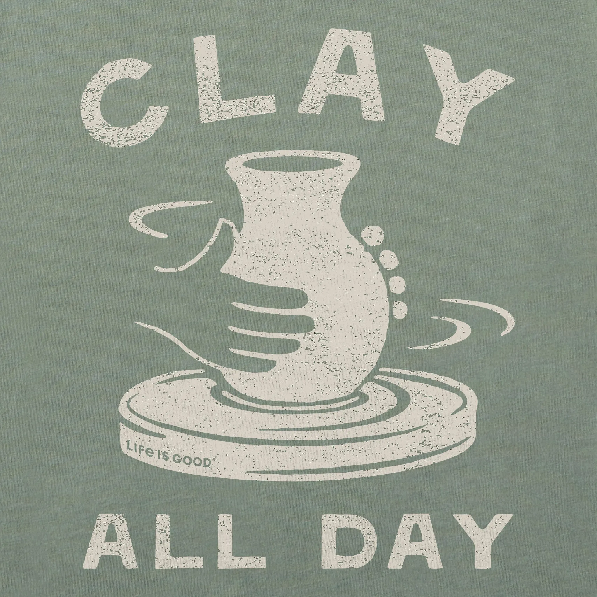 Women's Clay All Day Pottery Short Sleeve Crusher Tee Life is Good