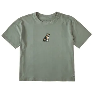 Women's Clean Bulldog Short Sleeve Crusher Boxy Tee Life is Good