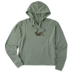 Women's Clean Butterfly Crusher Boxy Hoodie Life is Good