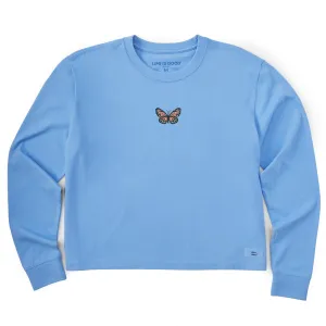 Women's Clean Butterfly Long Sleeve Crusher Boxy Tee Life is Good
