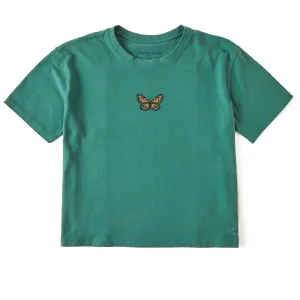 Women's Clean Butterfly Short Sleeve Crusher Boxy Tee Life is Good