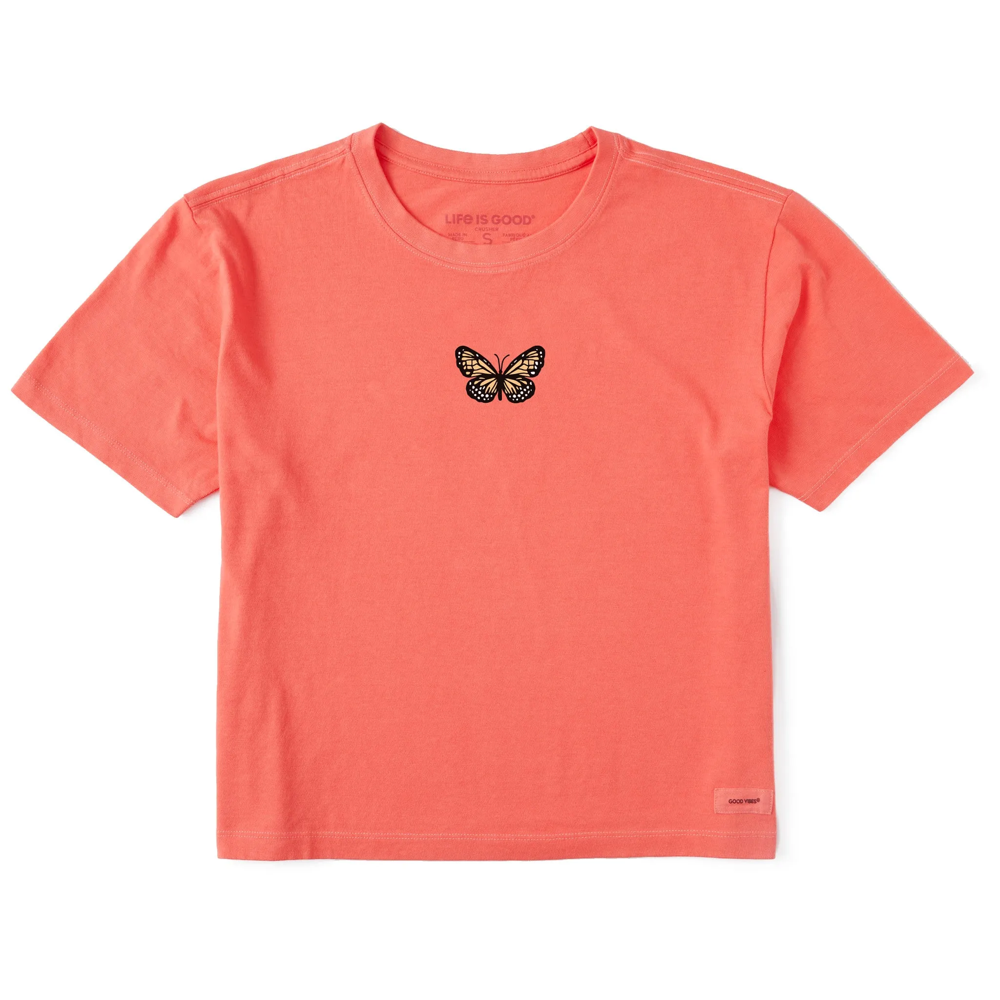 Women's Clean Butterfly Short Sleeve Crusher Boxy Tee Life is Good