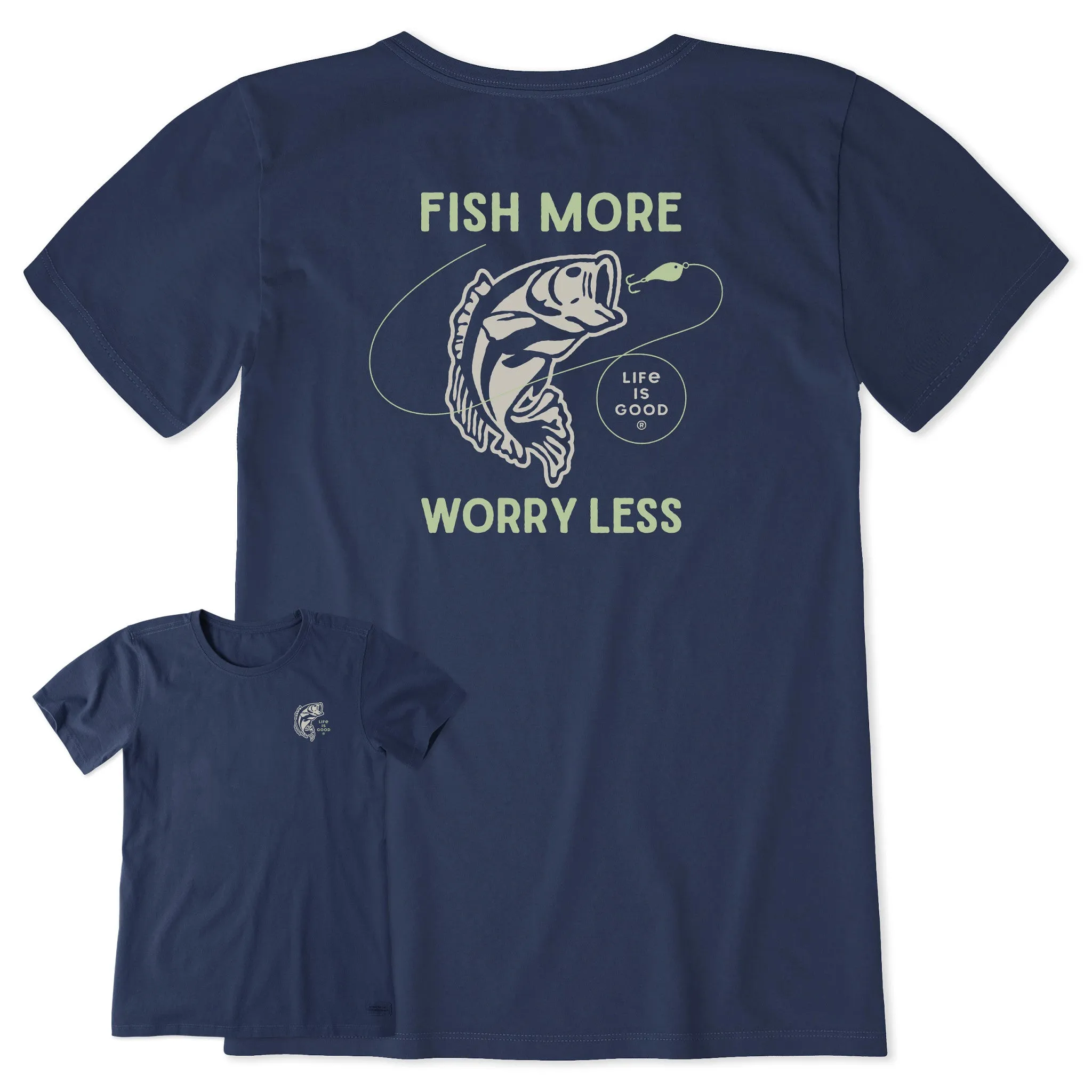 Women's Clean Fish More Bass Short Sleeve Tee Life is Good