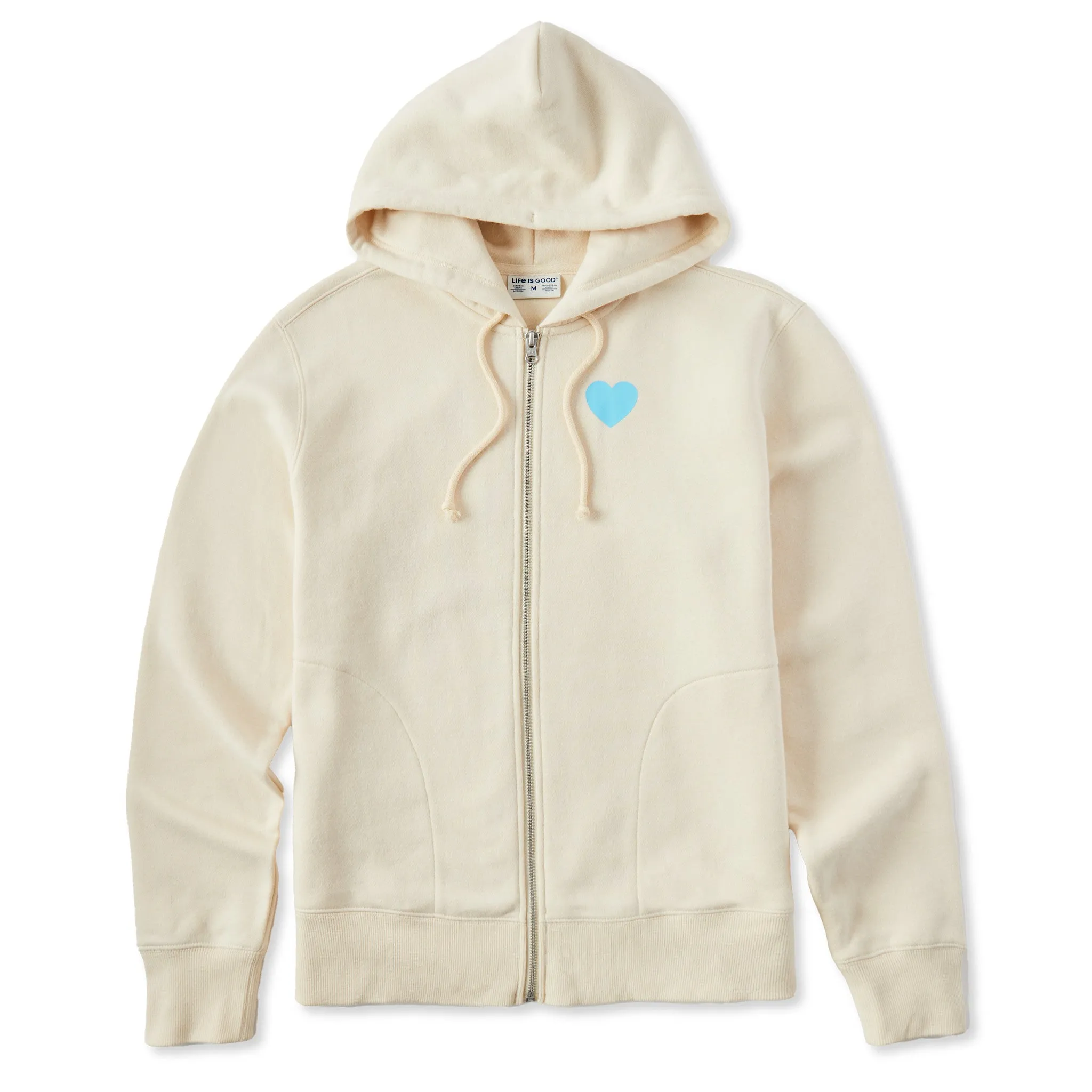 Women's Clean Heart Grid Good Vibes Fleece Zip Hoodie Life is Good