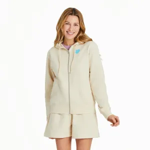 Women's Clean Heart Grid Good Vibes Fleece Zip Hoodie Life is Good