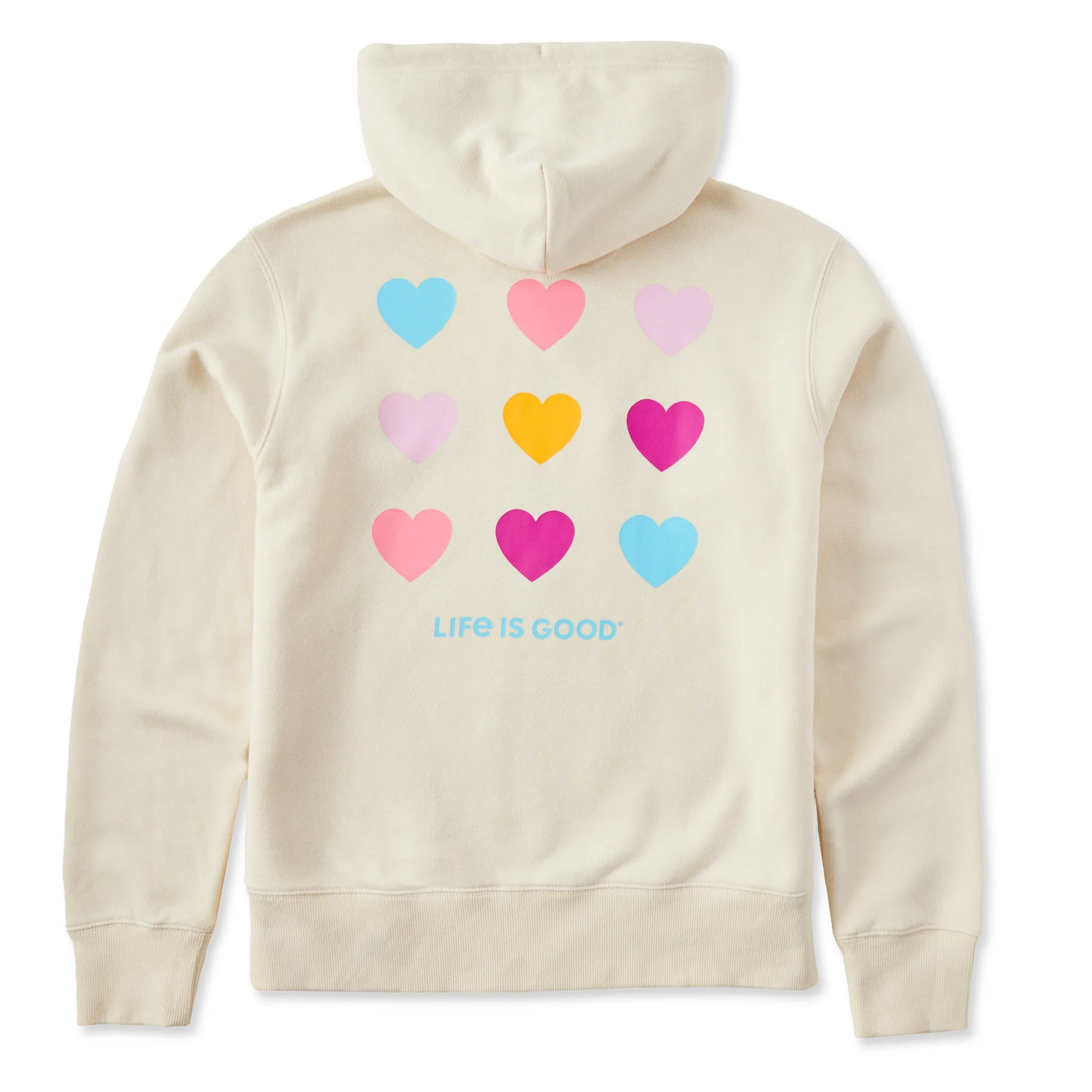 Women's Clean Heart Grid Good Vibes Fleece Zip Hoodie Life is Good