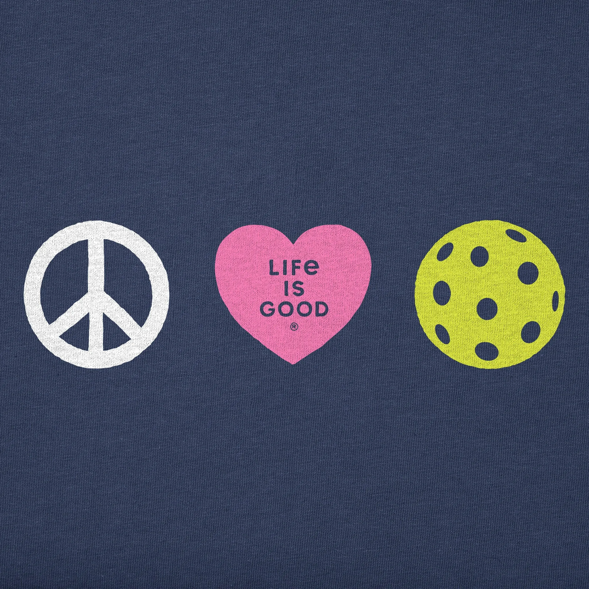 Women's Clean Peace Love Pickleball Short Sleeve Vee Life is Good