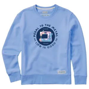 Women's Clean Pedal to the Metal Sewing Tie Dye Simply True Fleece Crew Life is Good