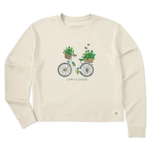 Women's Clover Bike Long Sleeve Crusher Boxy Tee Life is Good