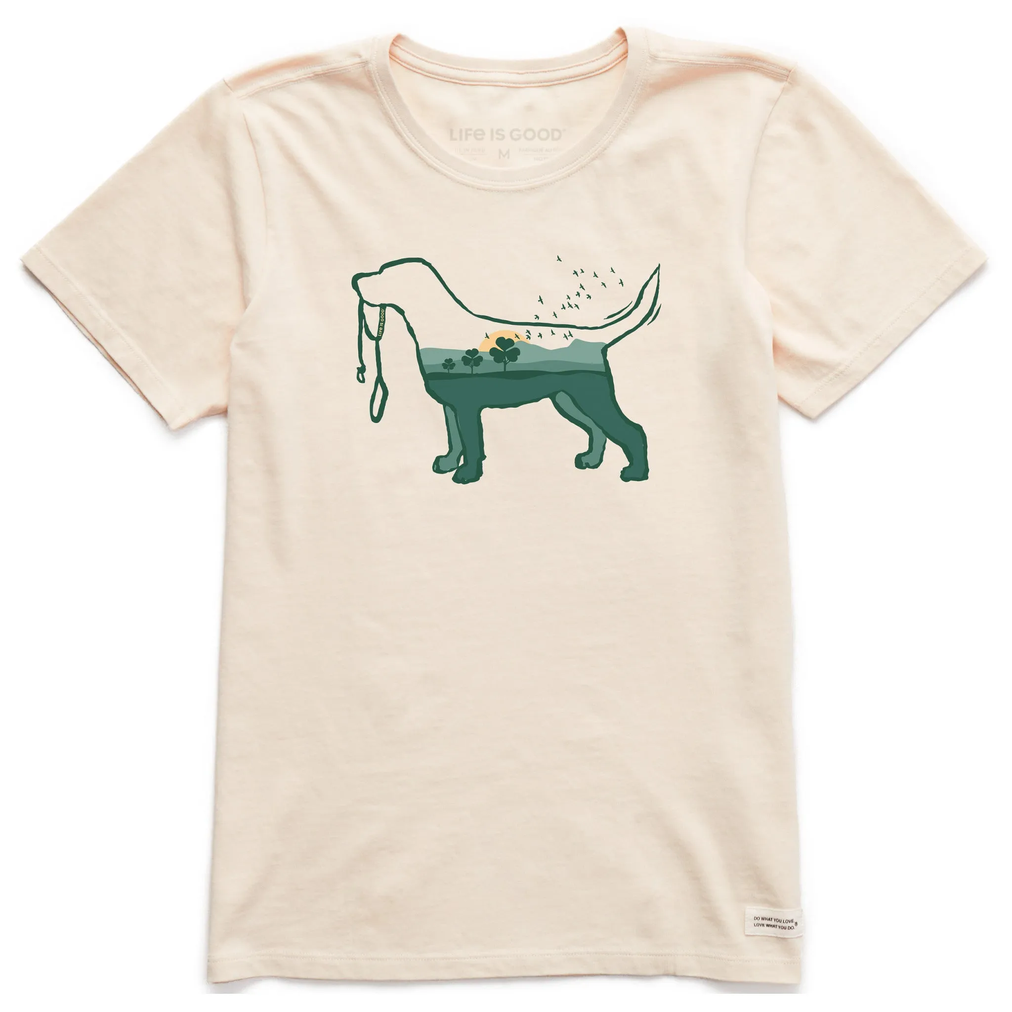 Women's Clover Dogscape Short Sleeve Crusher Tee Life is Good