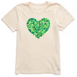 Women's Clover Heart Short Sleeve Crusher Tee Life is Good