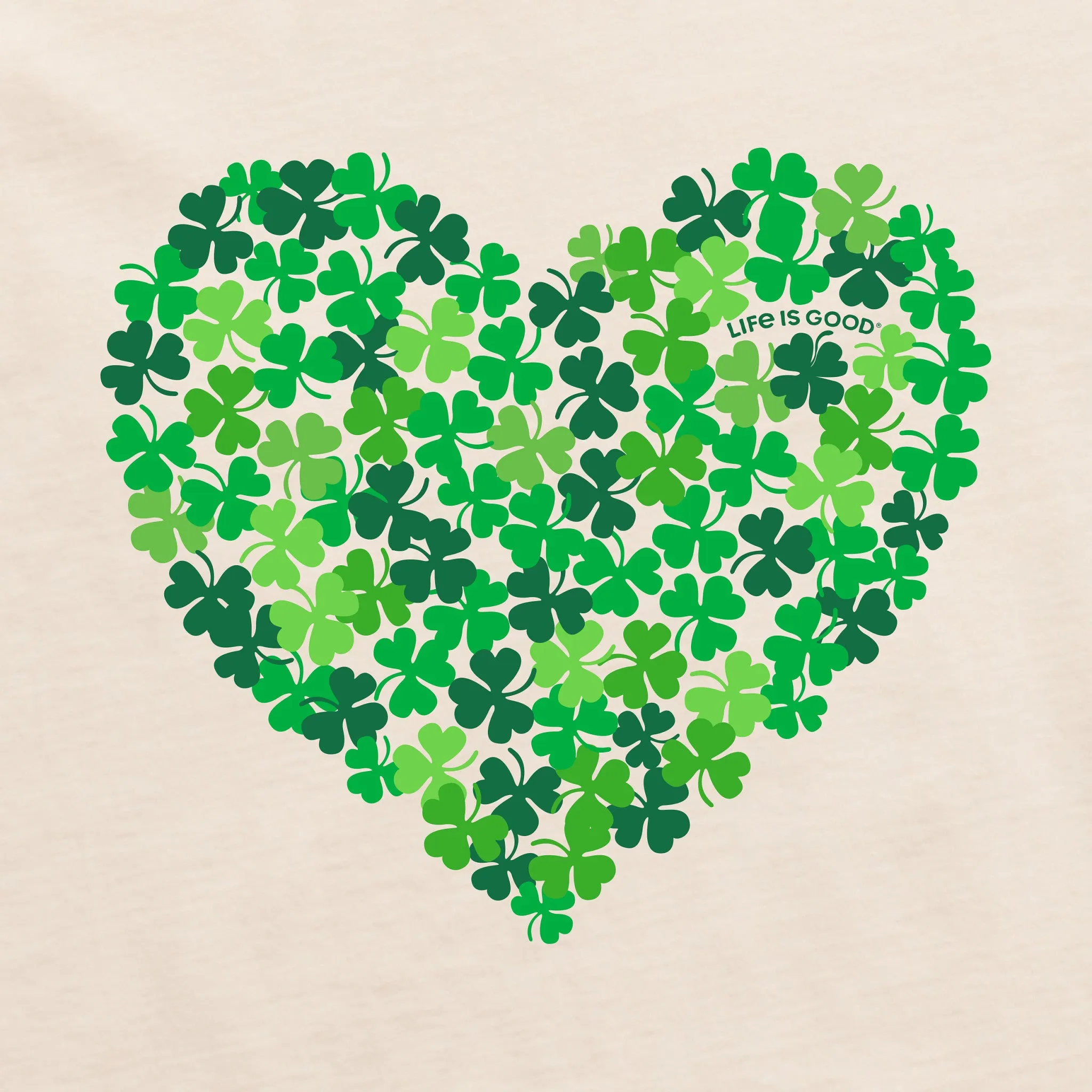 Women's Clover Heart Short Sleeve Crusher Tee Life is Good
