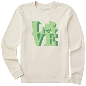 Women's Clover Love Long Sleeve Crusher Tee Life is Good