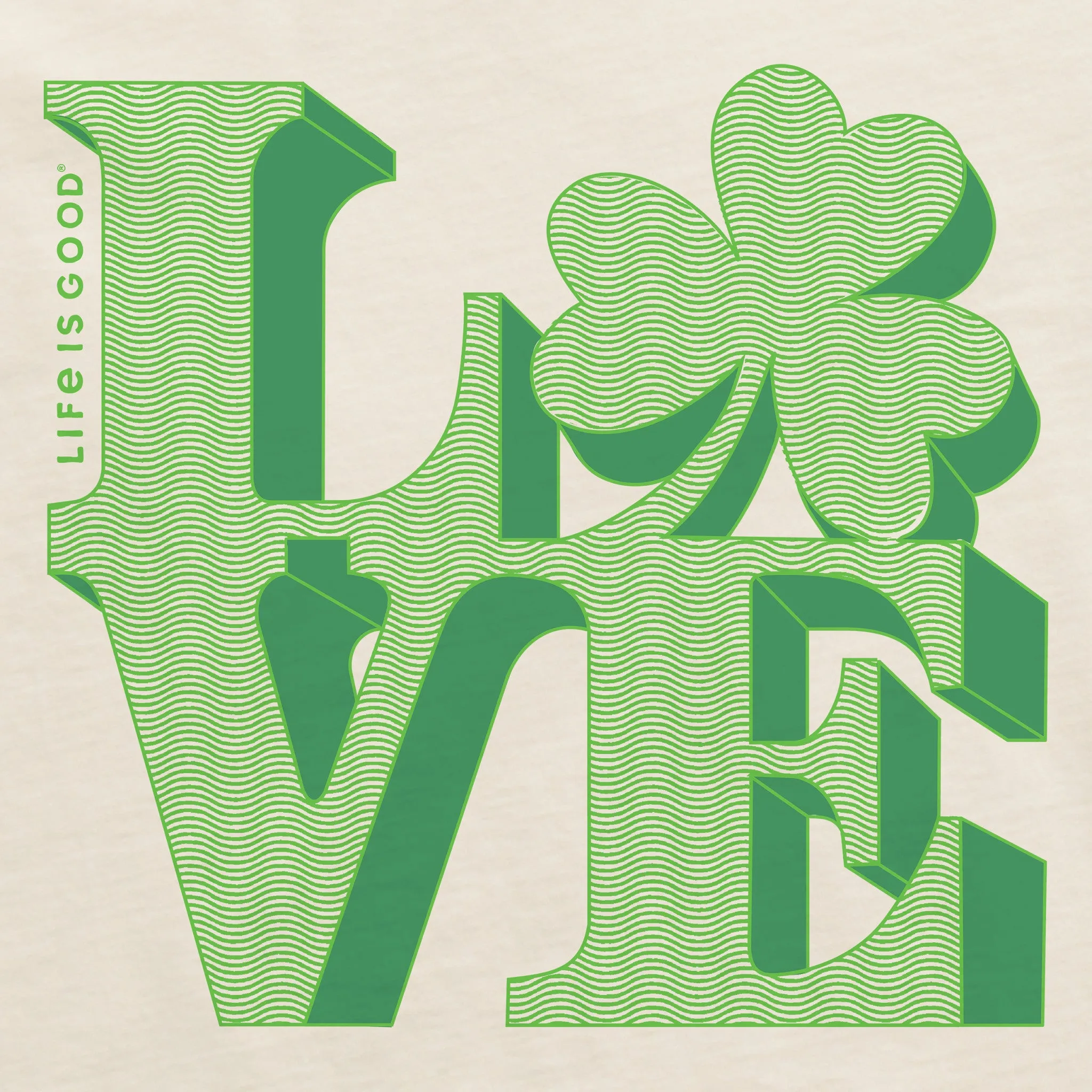 Women's Clover Love Short Sleeve Crusher Boxy Tee Life is Good