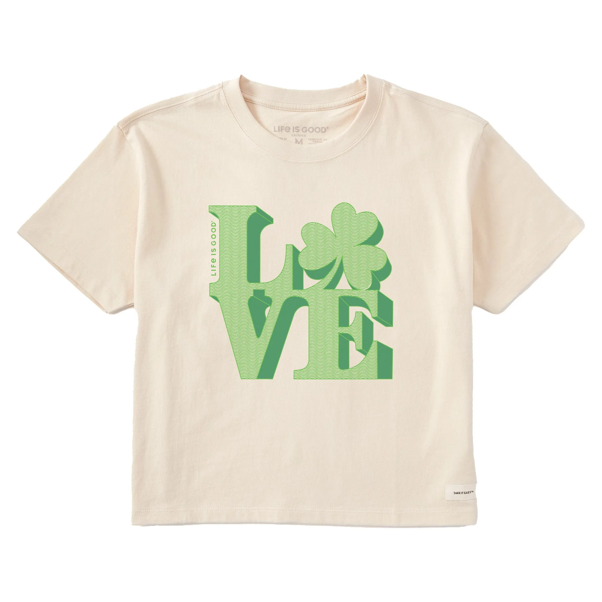 Women's Clover Love Short Sleeve Crusher Boxy Tee Life is Good