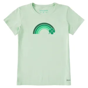 Women's Clover Rainbow Arch Short Sleeve Crusher Tee Life is Good
