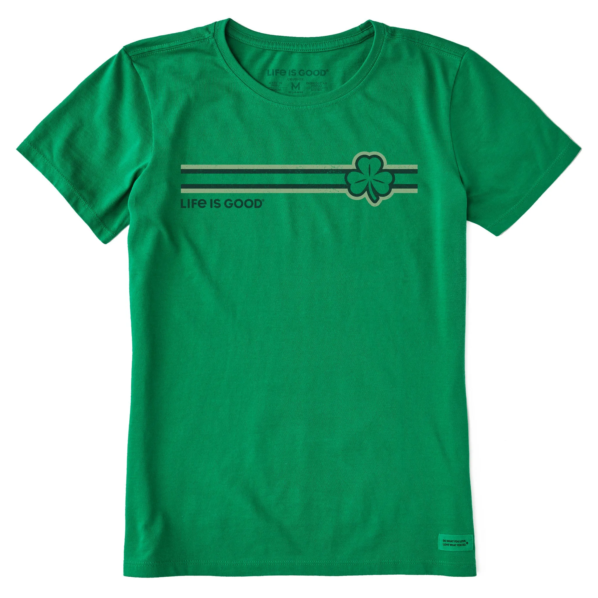 Women's Clover Stripe Short Sleeve Crusher Tee Life is Good