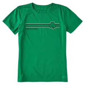 Women's Clover Stripe Short Sleeve Crusher Tee Life is Good
