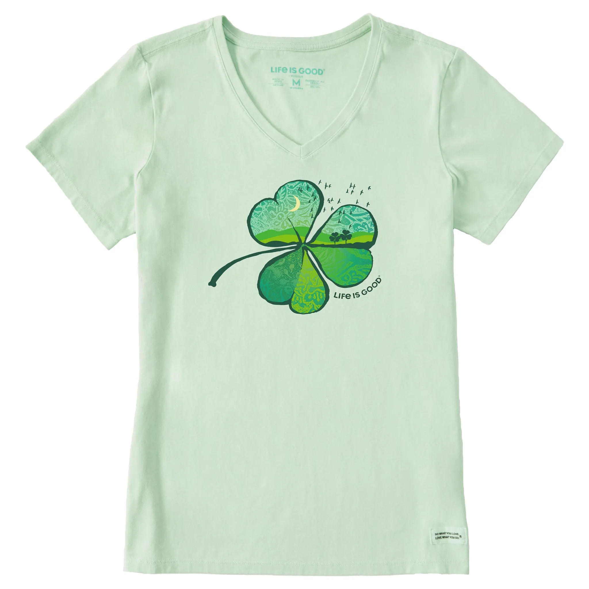Women's Cloverfield Short Sleeve Crusher Vee Life is Good