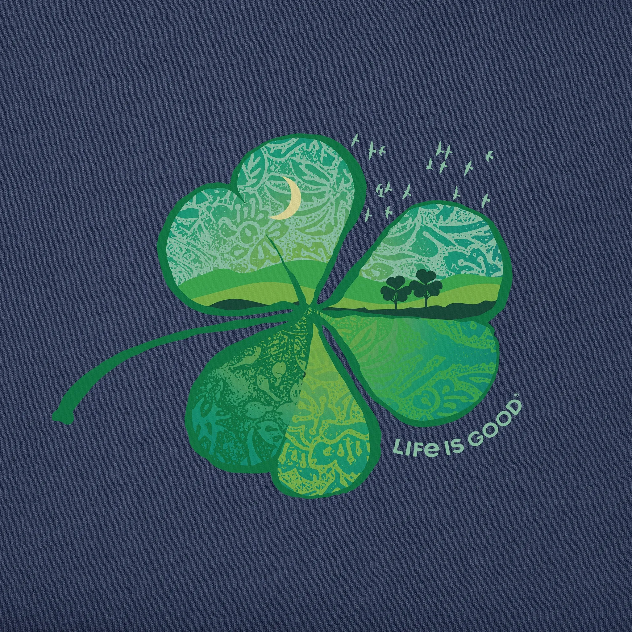 Women's Cloverfield Short Sleeve Crusher Vee Life is Good