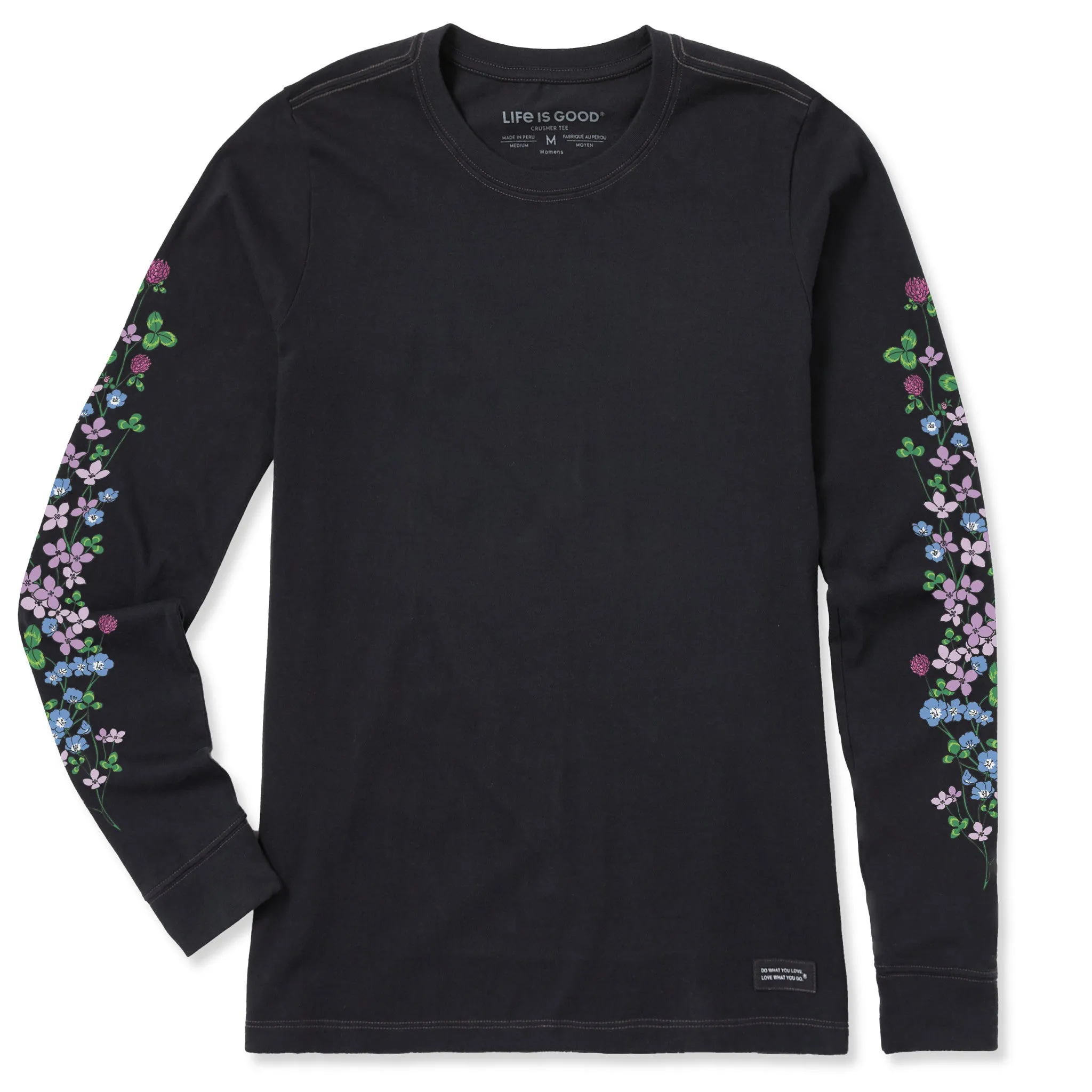 Women's Clovers & Wildflowers Long Sleeve Crusher Tee Life is Good