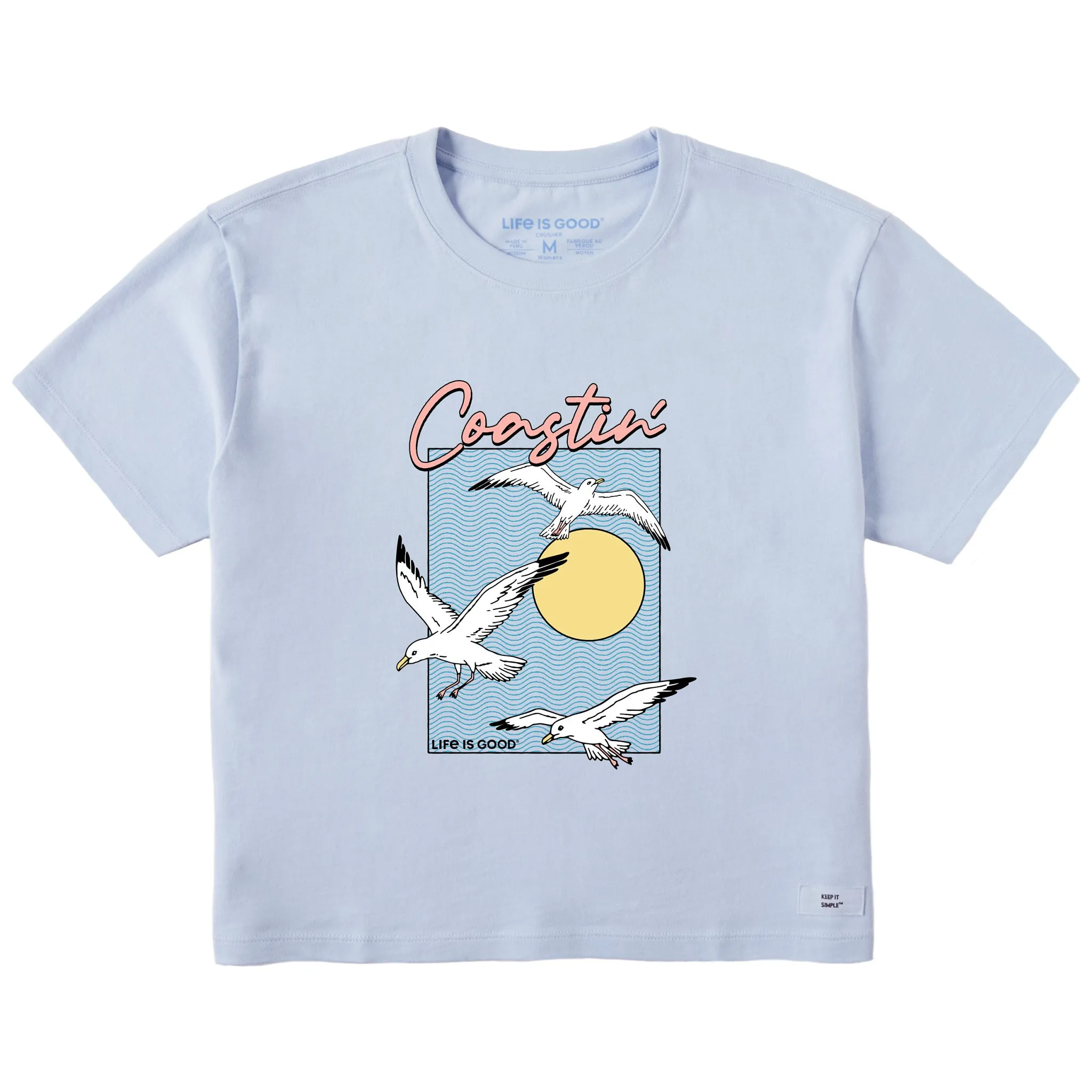 Women's Coastin Seagulls Short Sleeve Crusher Boxy Tee Life is Good