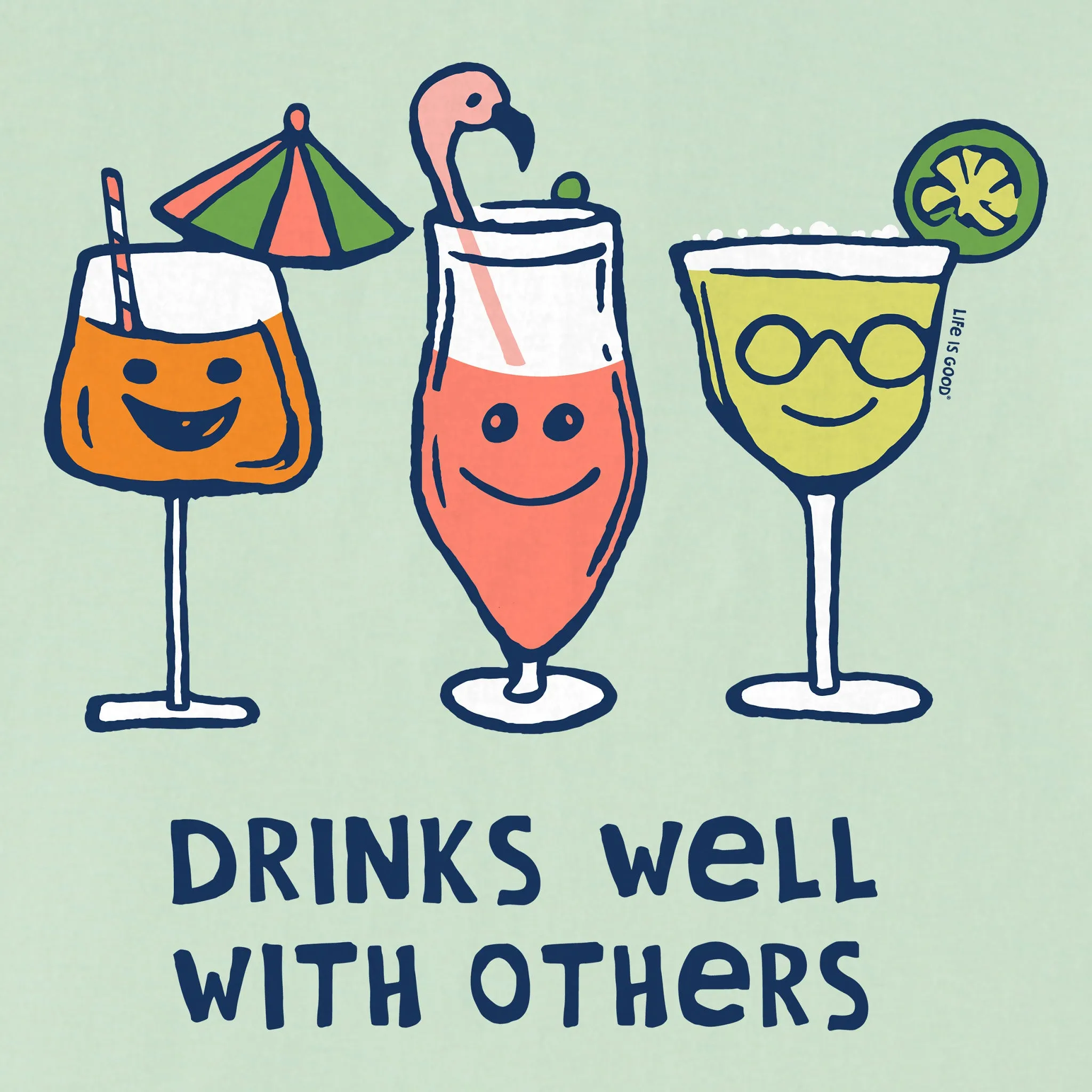 Women's Cocktail Drinks Well with Others Short Sleeve Crusher-LITE Tee Life is Good