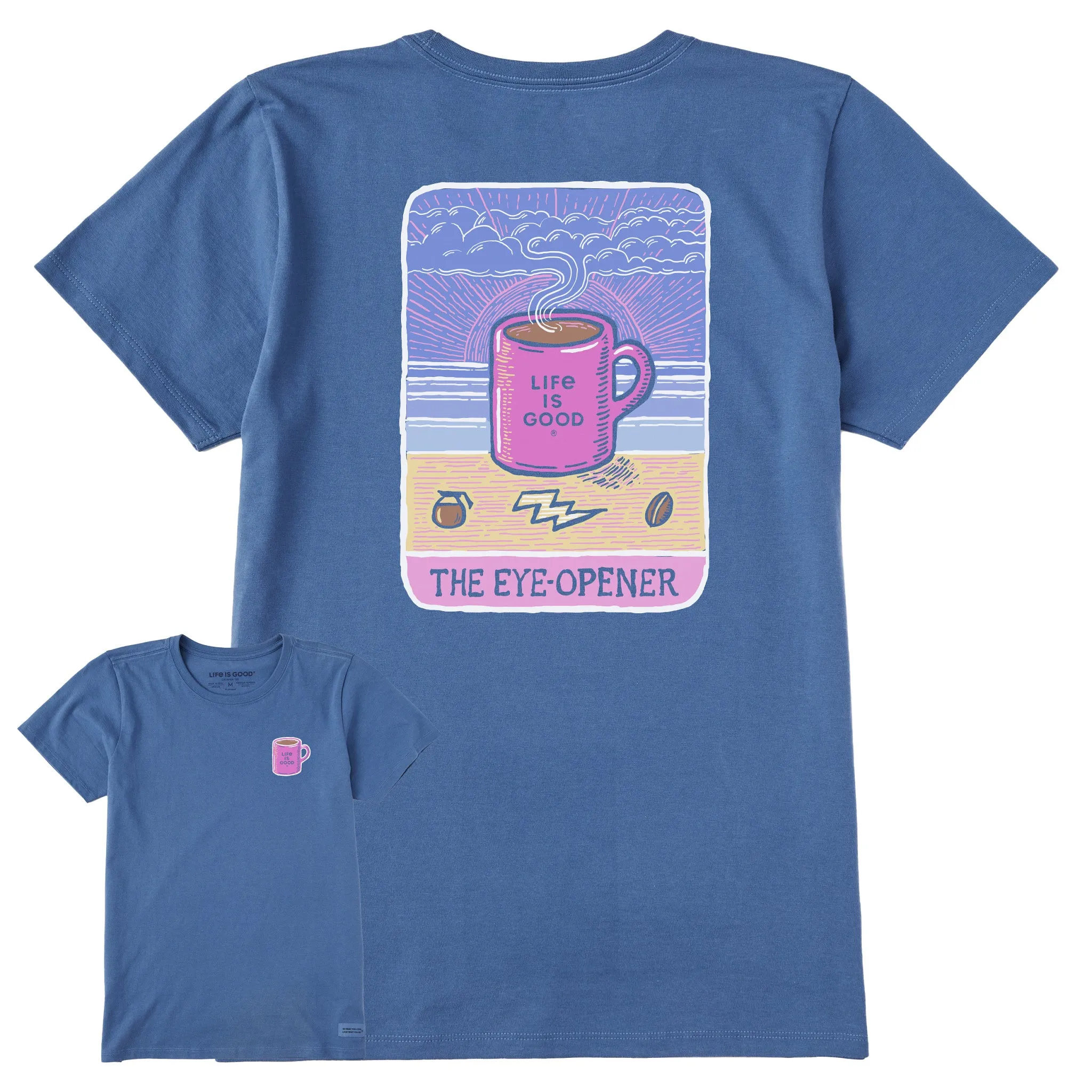 Women's Coffee Eye-Opener Tarot Short Sleeve Tee Life is Good