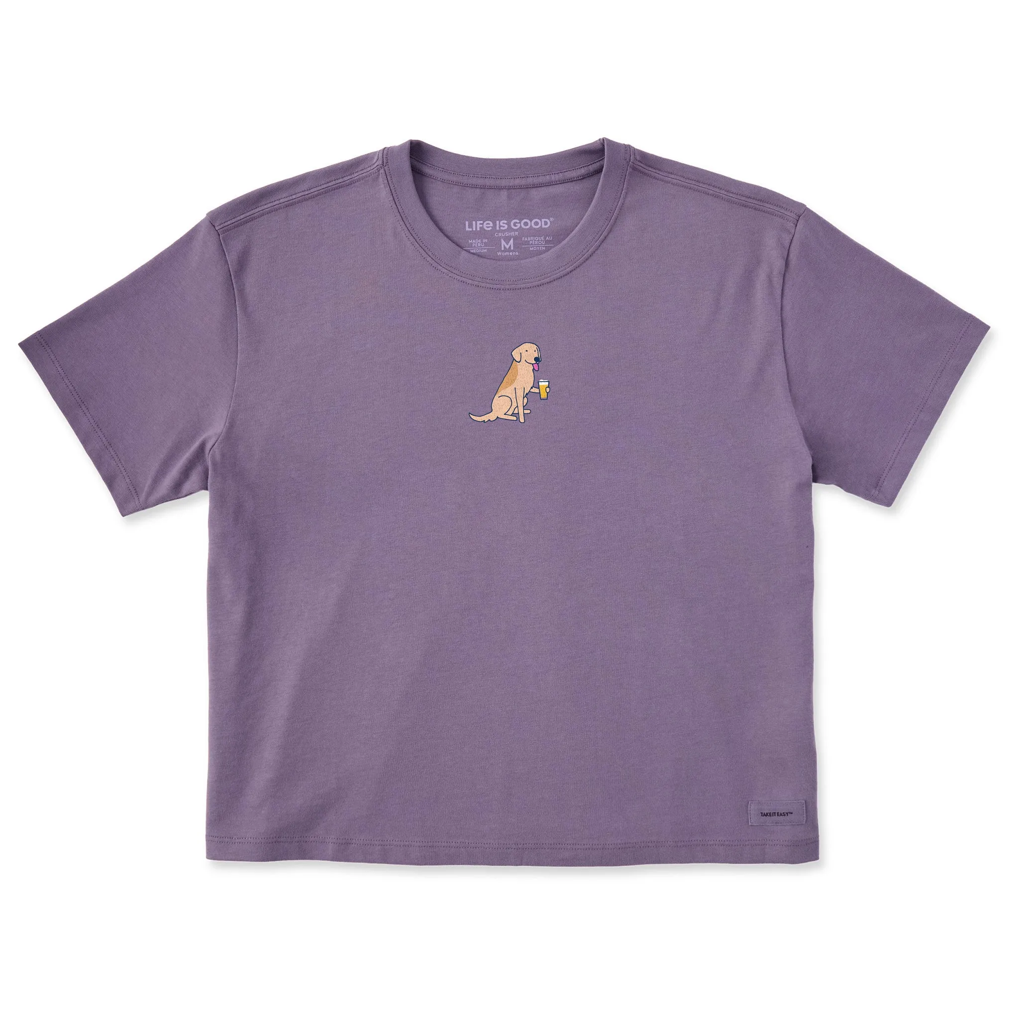 Women's Cold Beer Dog Short Sleeve Crusher Boxy Tee Life is Good