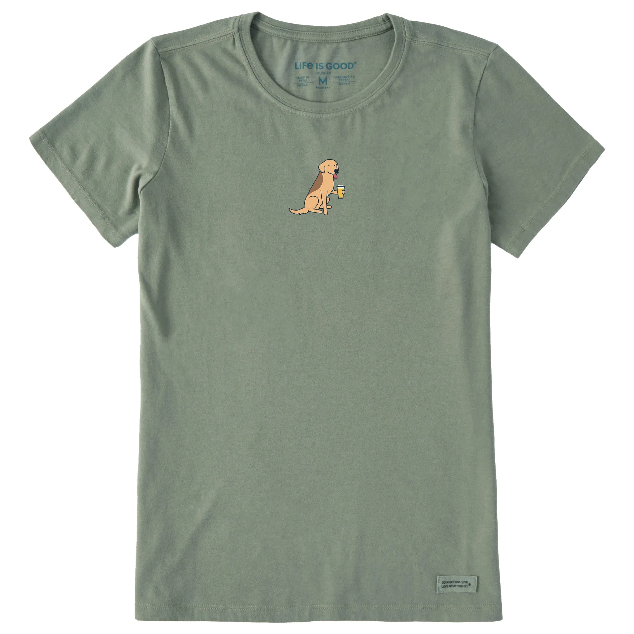 Women's Cold Beer Dog Short Sleeve Crusher Tee Life is Good