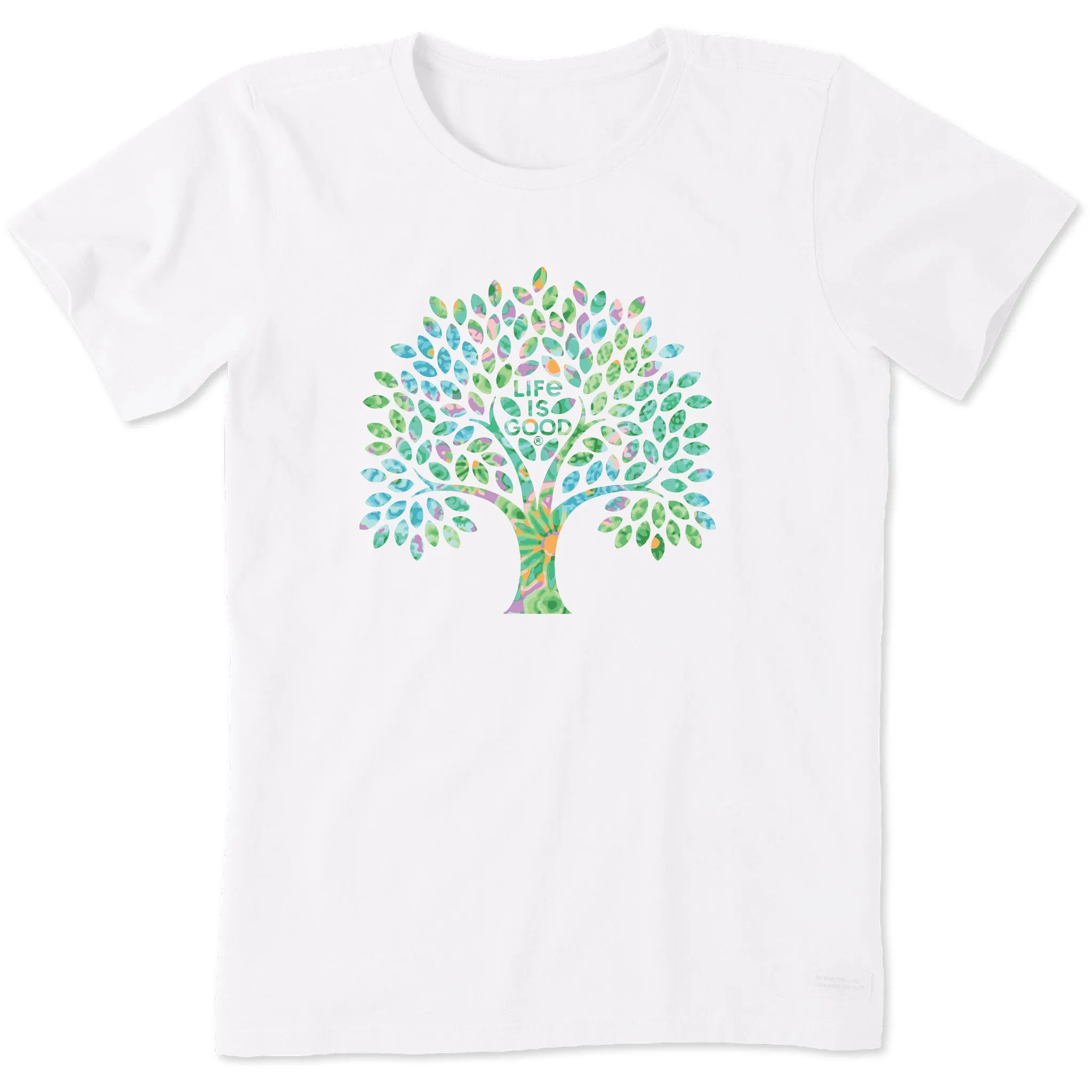 Women's Colorful Floral Tree Short Sleeve Tee Life is Good