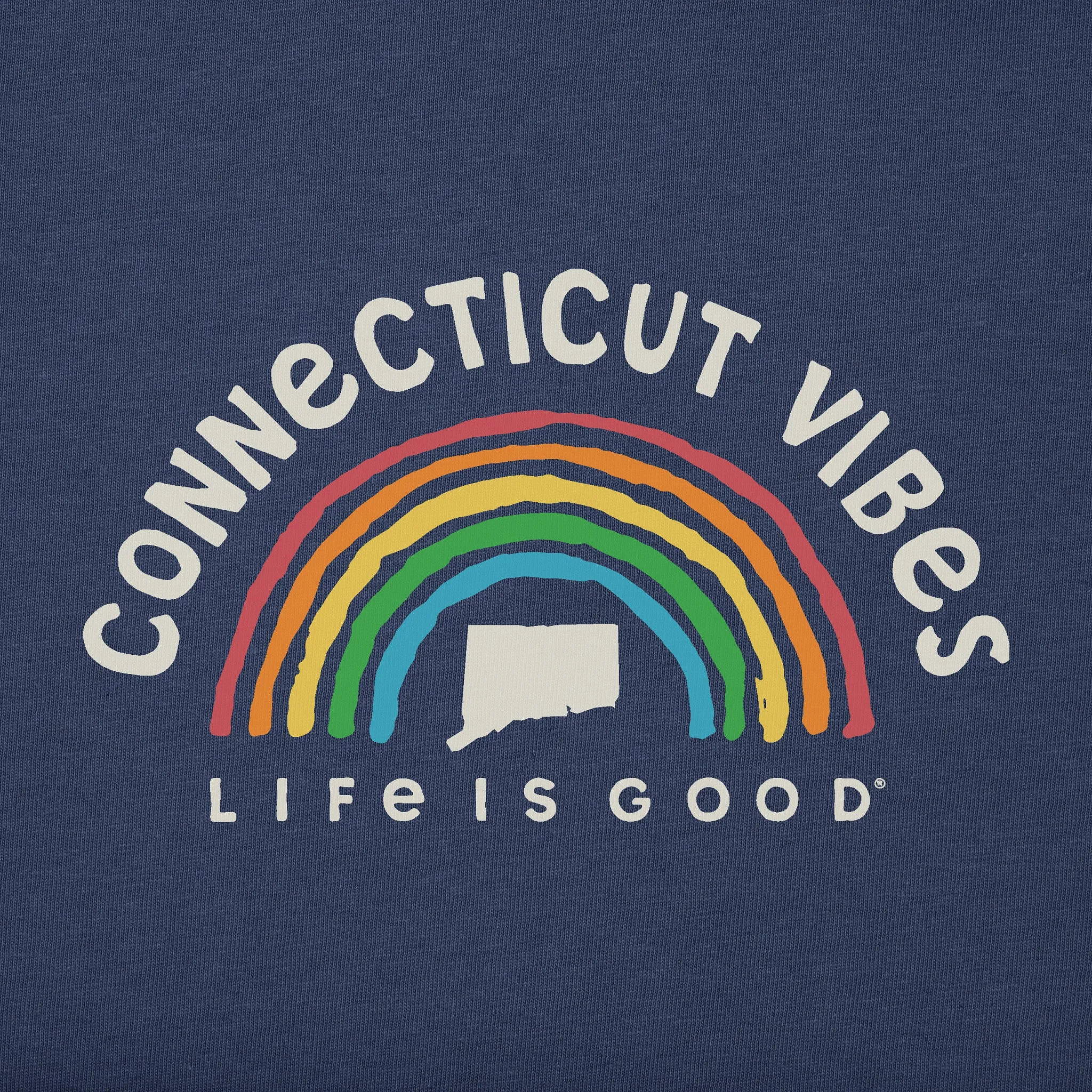 Women's Connecticut Rainbow Vibes Short Sleeve Crusher Tee Life is Good