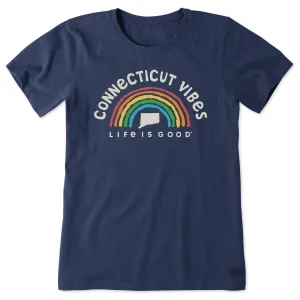 Women's Connecticut Rainbow Vibes Short Sleeve Crusher Tee Life is Good