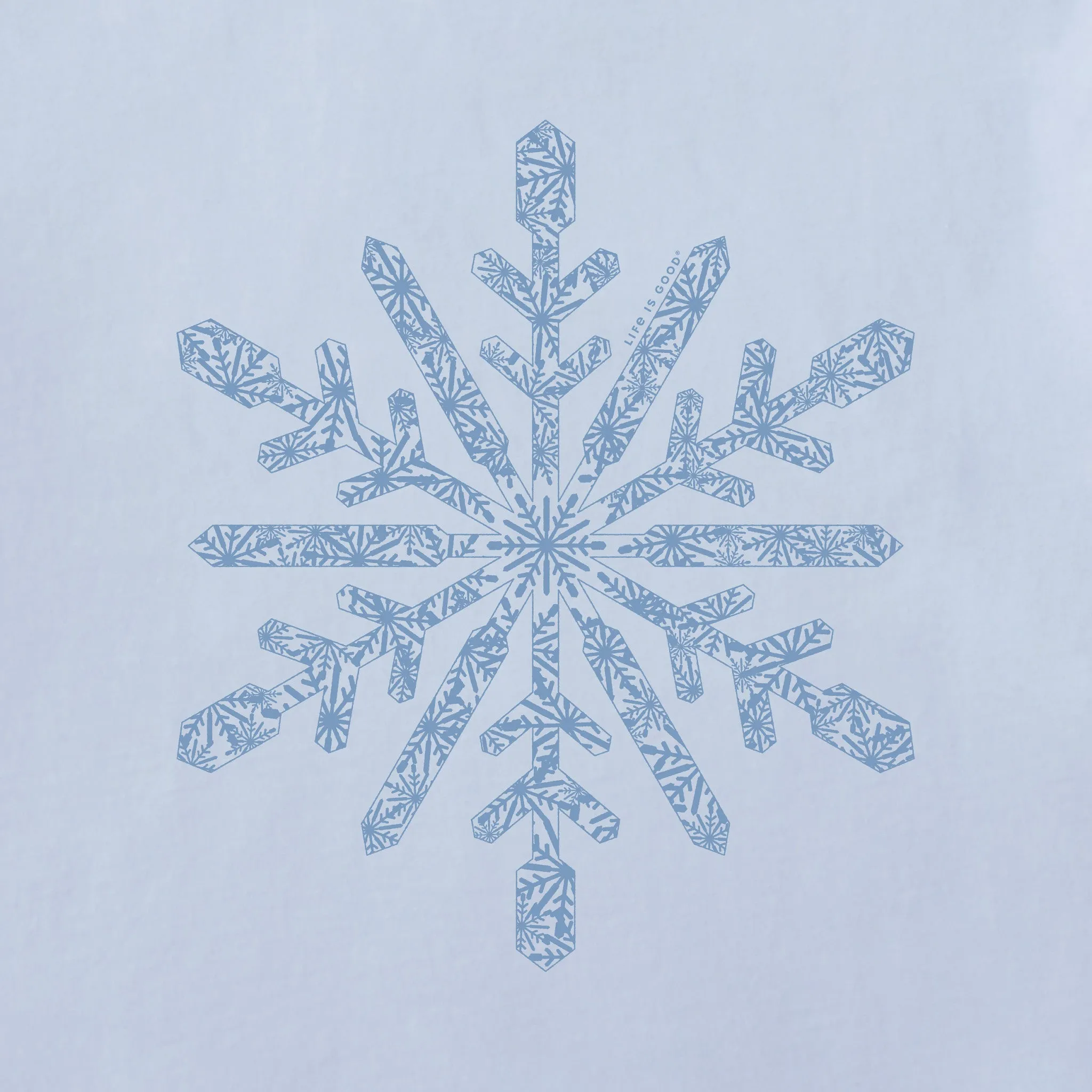 Women's Contrast Snowflake Long Sleeve Crusher Tee Life is Good