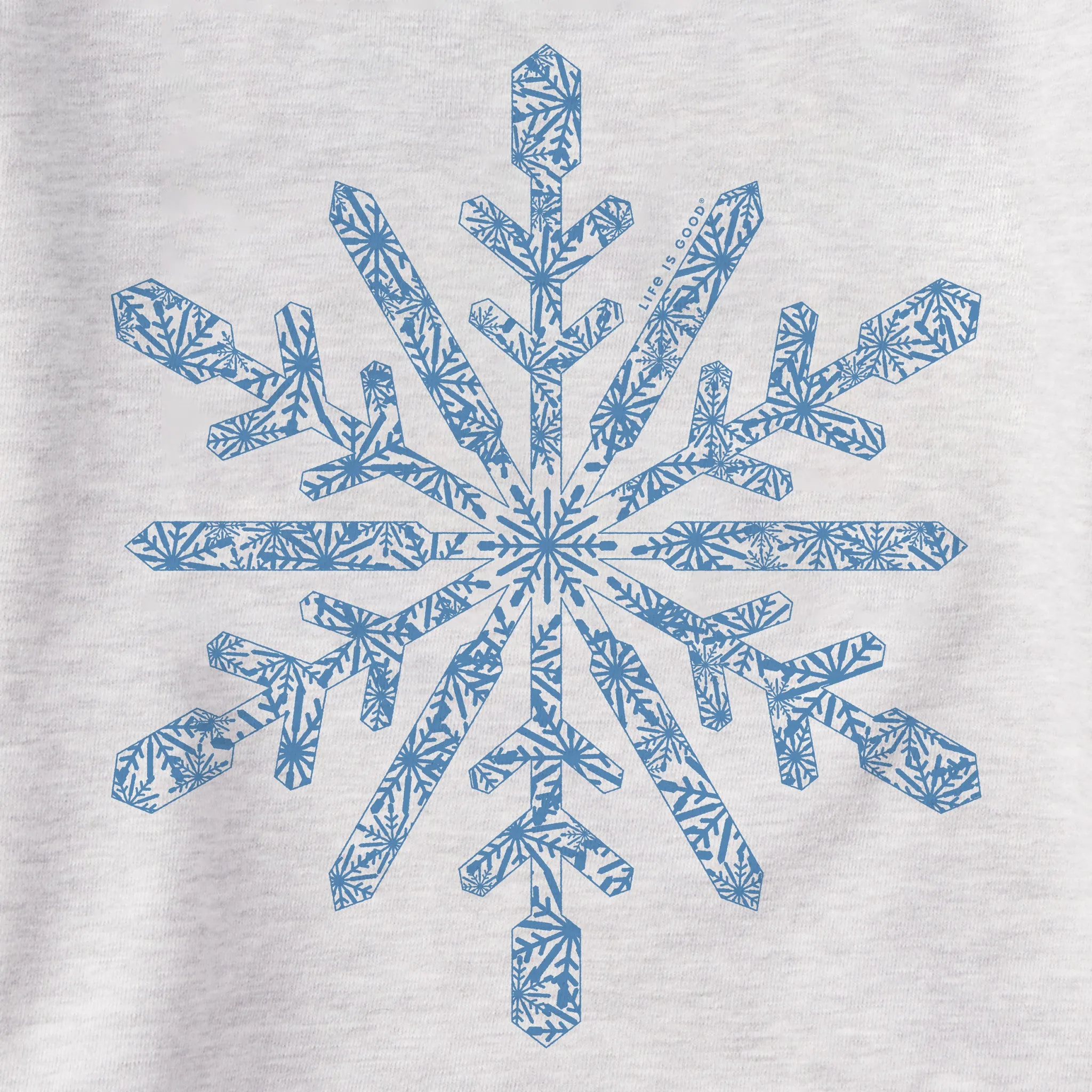 Women's Contrast Snowflake Simply True Fleece Crew Life is Good