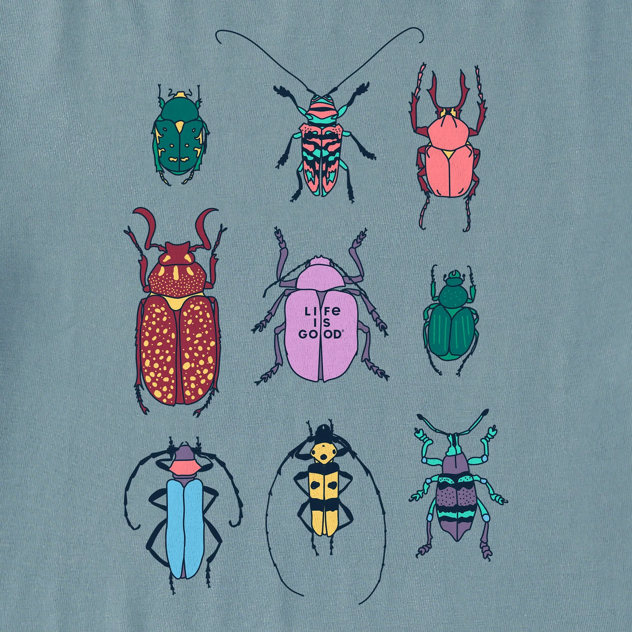 Women's Cool Bug Grid Long Sleeve Crusher Boxy Tee Life is Good
