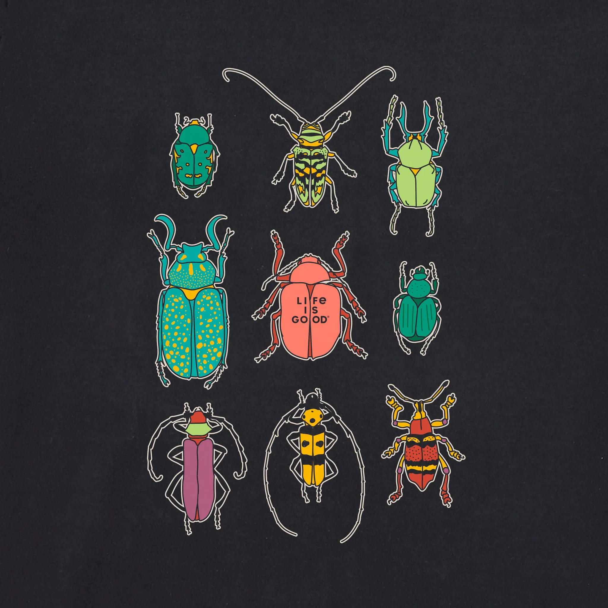 Women's Cool Bug Grid Long Sleeve Crusher Boxy Tee Life is Good