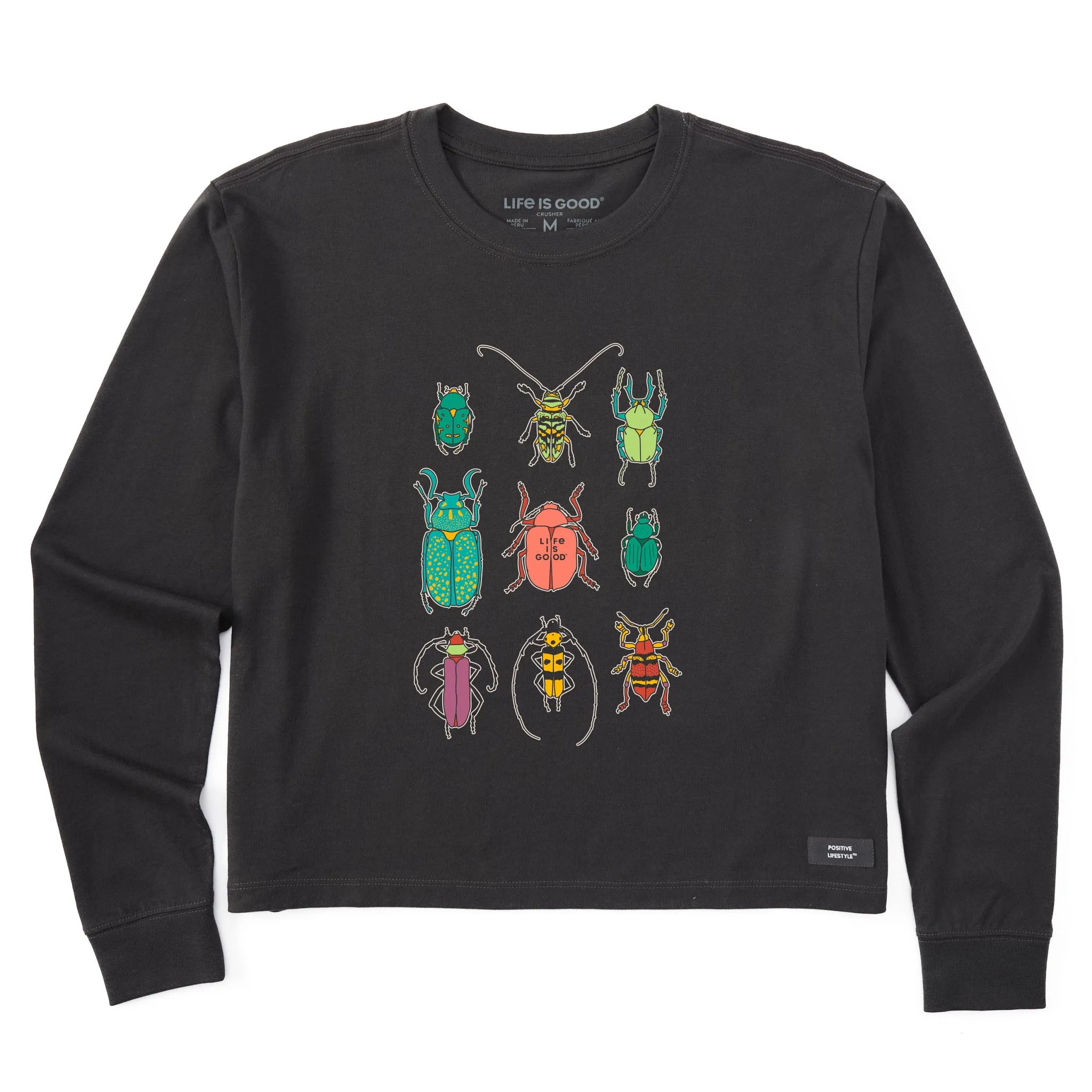 Women's Cool Bug Grid Long Sleeve Crusher Boxy Tee Life is Good