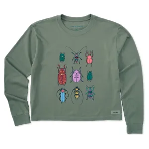 Women's Cool Bug Grid Long Sleeve Crusher Boxy Tee Life is Good