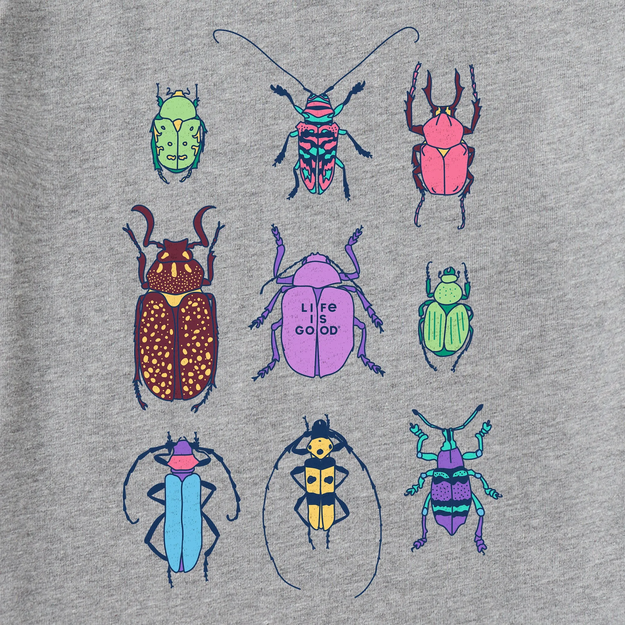 Women's Cool Bug Grid Long Sleeve Crusher Vee Life is Good