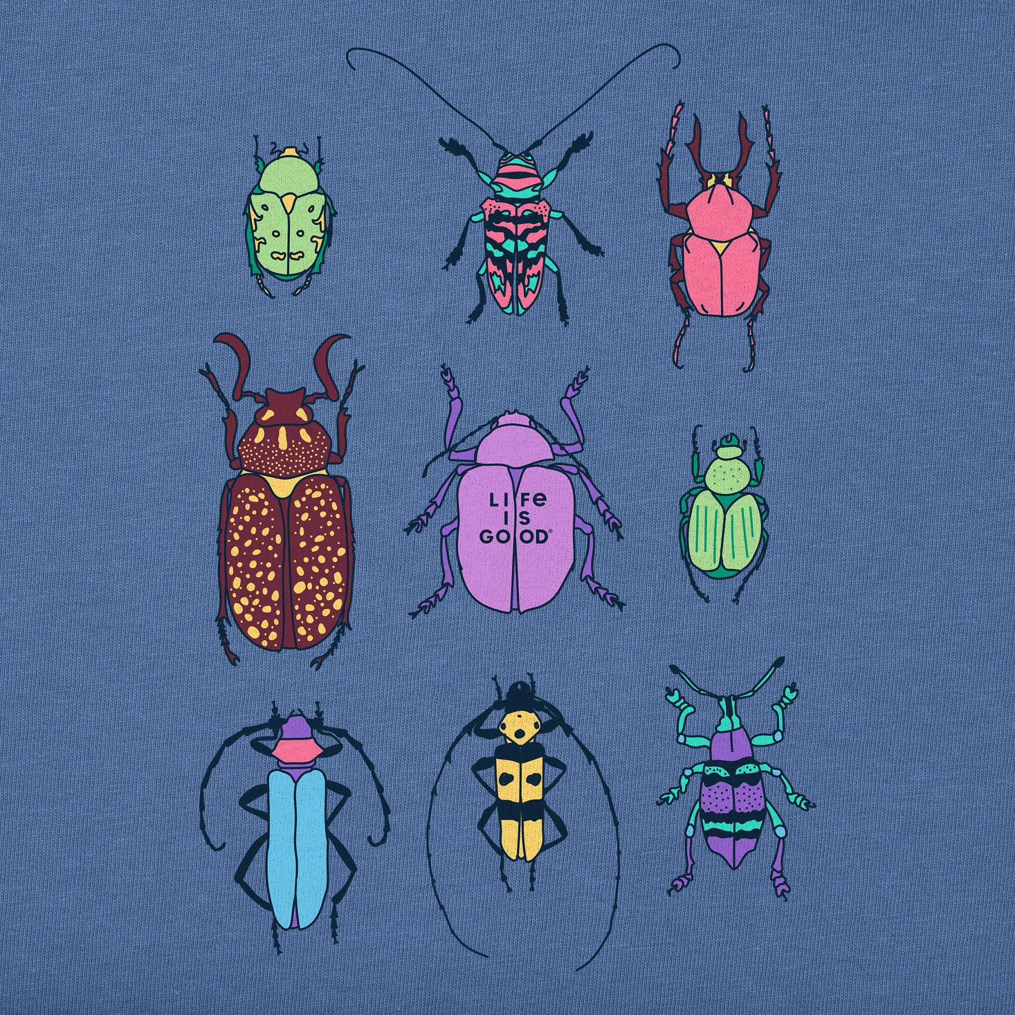 Women's Cool Bug Grid Long Sleeve Crusher Vee Life is Good