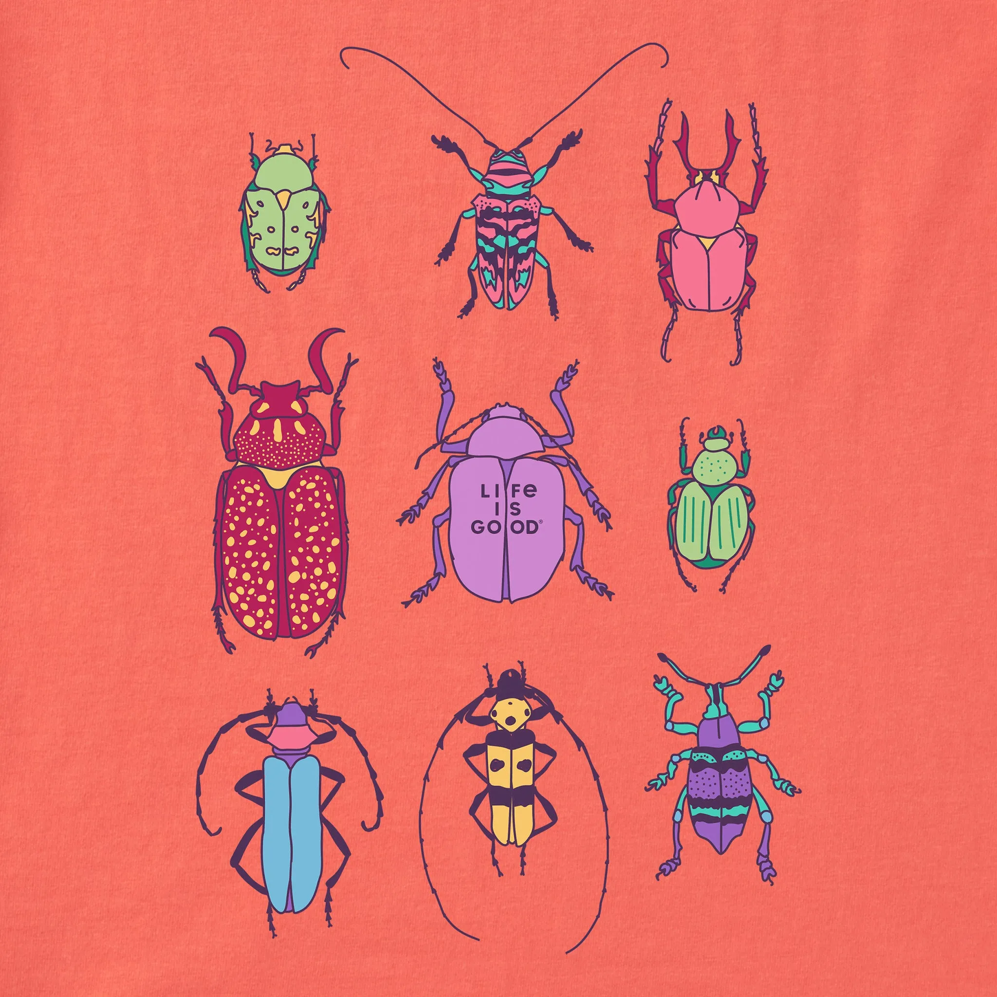 Women's Cool Bug Grid Short Sleeve Crusher Tee Life is Good